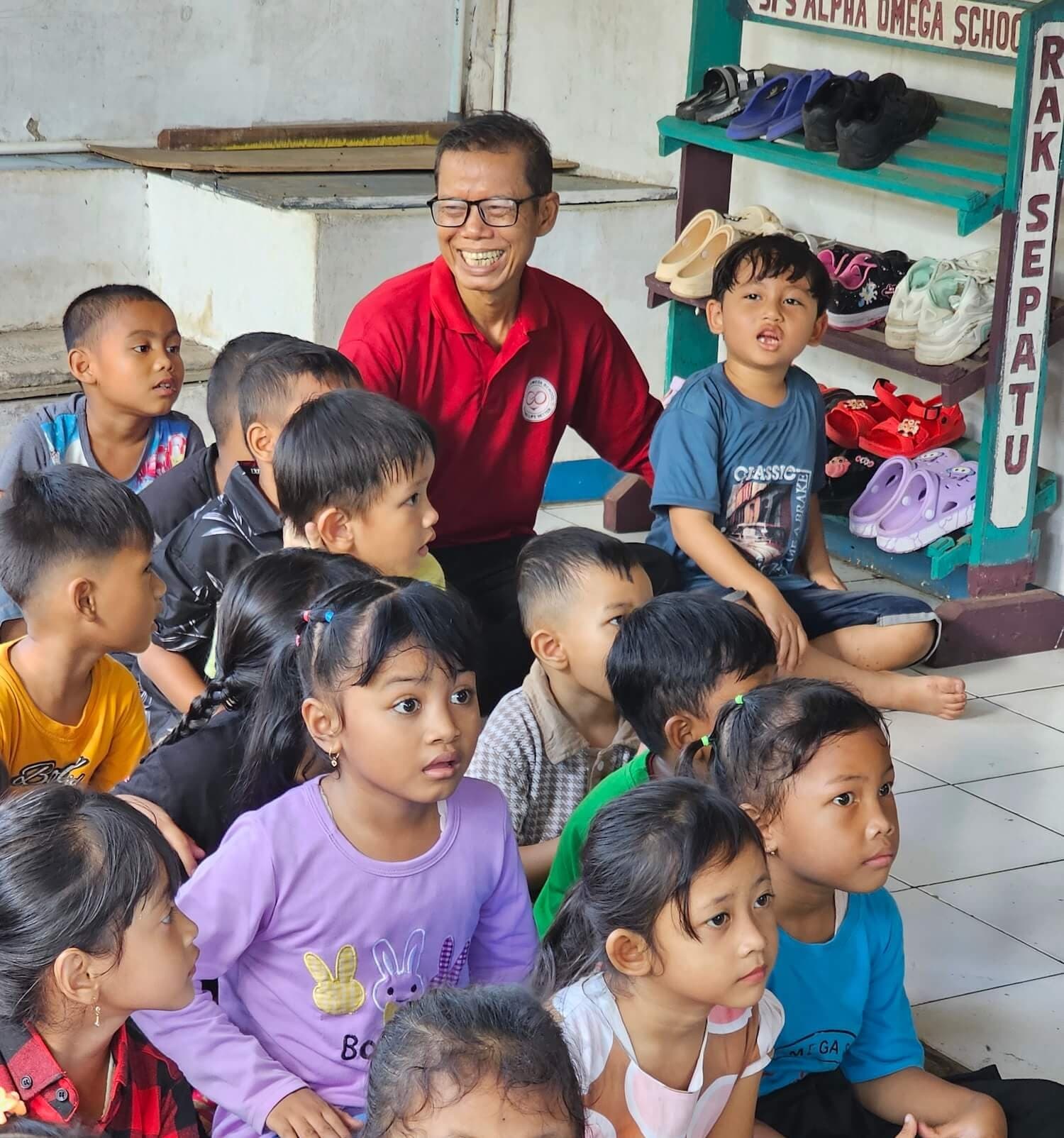 Joyful children in classroom